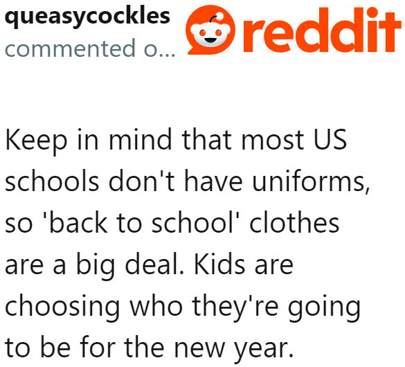 US schools don't have uniforms, unlike schools in other countries.