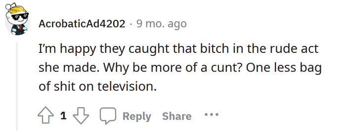 It's a good thing she got caught out.