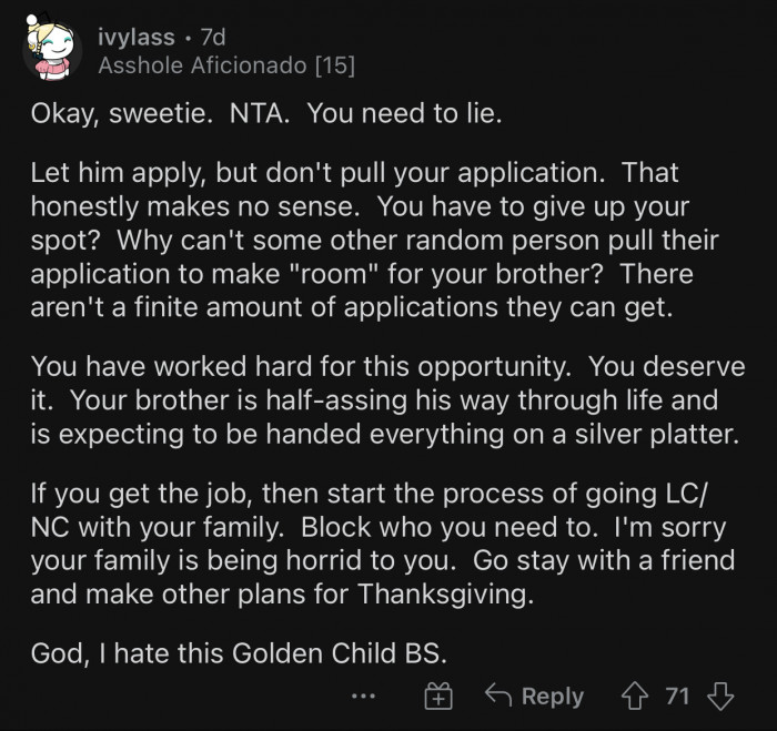 Golden children are always the worst.