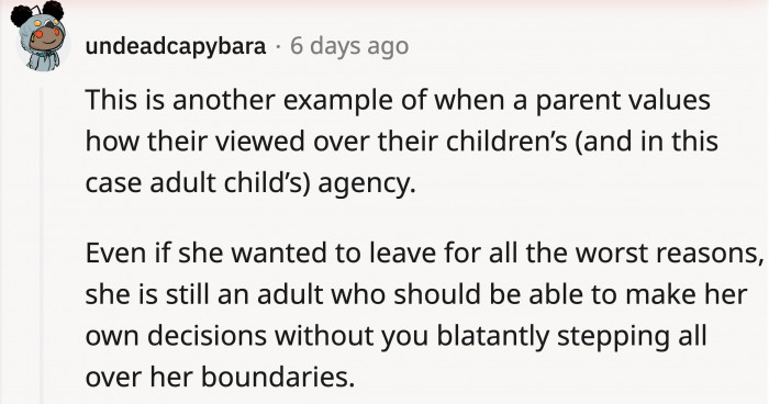 OP taking control removed the opportunity for...