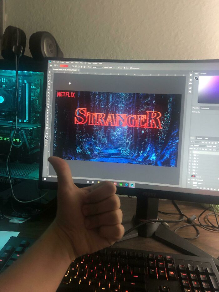 "I’m going to prank my sister by making a fake Stranger Things 4 advertisement. Instead of linking to a trailer, it will link to a Rickroll. I’m almost done!"