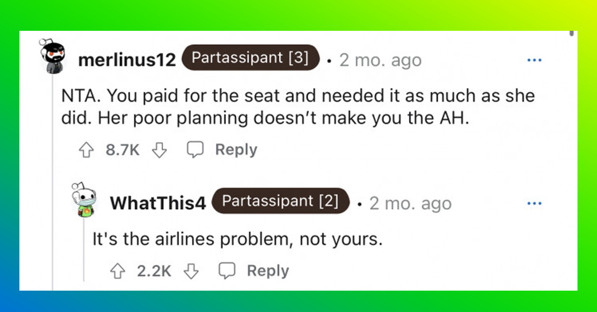 Father Forces Mother And Newborn Out Of His Seat On A Plane
