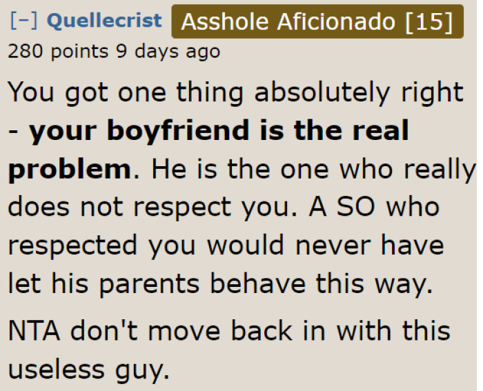 She should reconsider moving back.