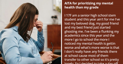 Teenage Girl Gets Criticized Online For Prioritizing Her Mental Health Over School