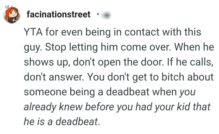 OP's ex is a deadbeat