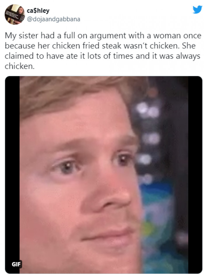 2. I can tell it's not chicken; you can't fool me...