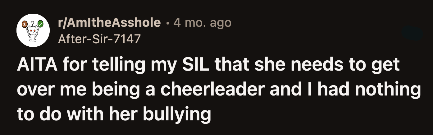 OP told her sister-in-law in front of their family that she was done.