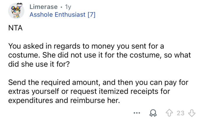 Only send her what you need to.