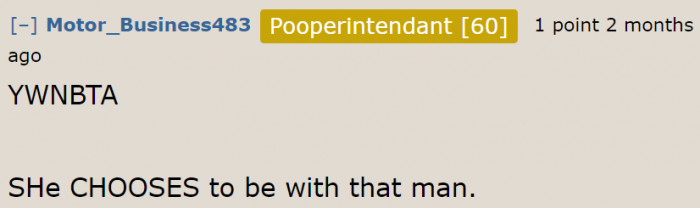 The OP can always choose not to be with her family.