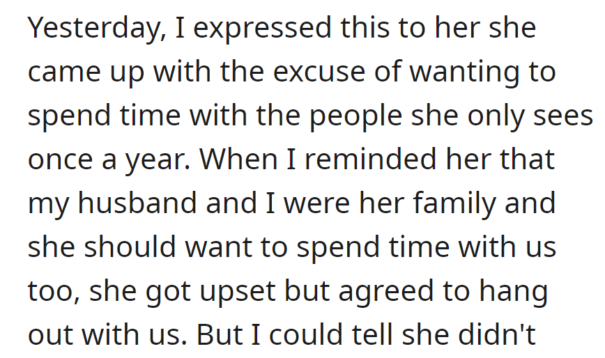 Yesterday, she wanted more time with her daughter, who initially preferred rare relatives but eventually agreed to spend time together.