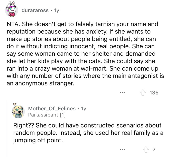 There are a million ways to do this without including OP's family.