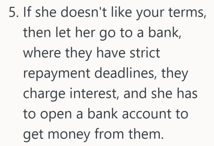 Suddenly the rules matter when the lender is not family.