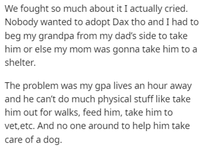 OP and his mom got into a huge argument over this