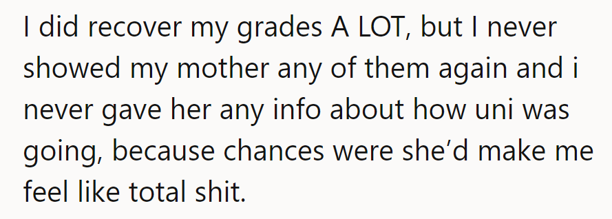 Grades on lockdown, away from the critic's eye. Determination beats validation any day!