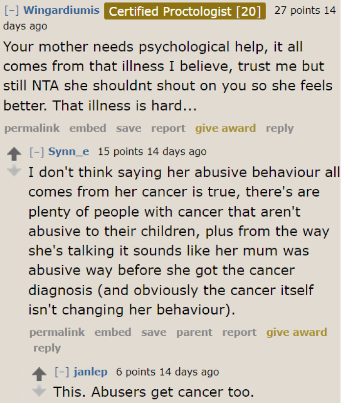This mother might need something more than her cancer treatment.