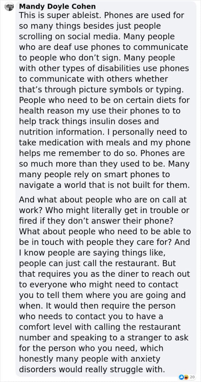 Some people were expressing their thoughts on how this comes off as being ableist...