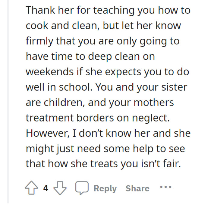 Maybe she needs help with how she’s been treating OP and his sister, and nobody realizes that.