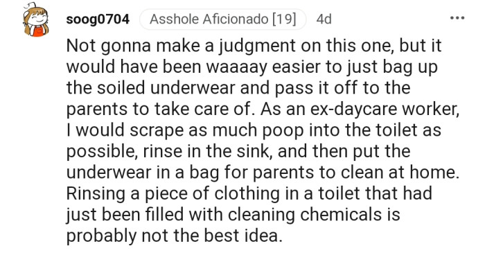 An ex-daycare worker gives their 2 cents