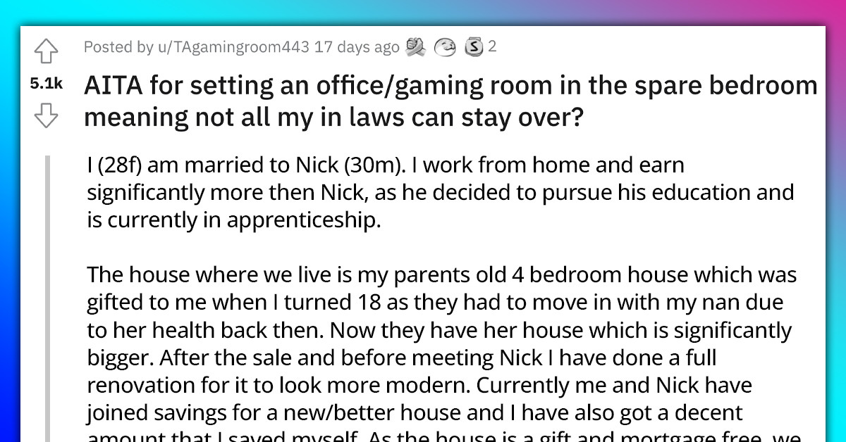 Woman Is Exhausted From Constantly Hosting Her Husband's Large Family And Converts One Bedroom Into An Office To End It
