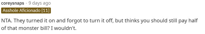 It's a pretty messed-up situation, and it definitely makes sense for the girlfriend to pay since she left it on.