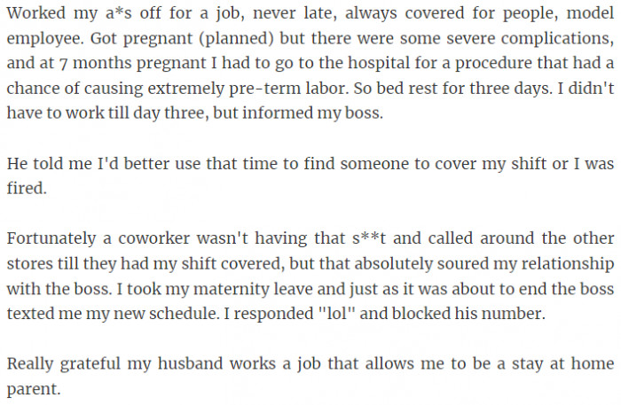 5. Find someone to cover your shift, or you're fired