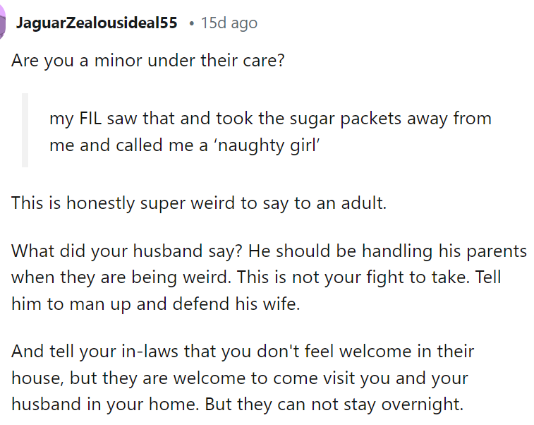 This person had an amazing comment because we totally thought all the same things, and we wanted to know what the husband said, too.