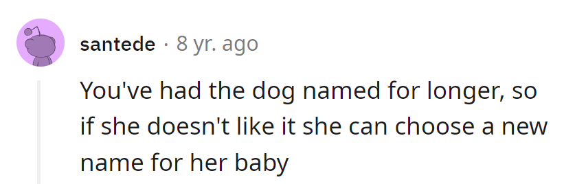 Seems like the leash is in their court! Maybe it's time for a baby name switcheroo?