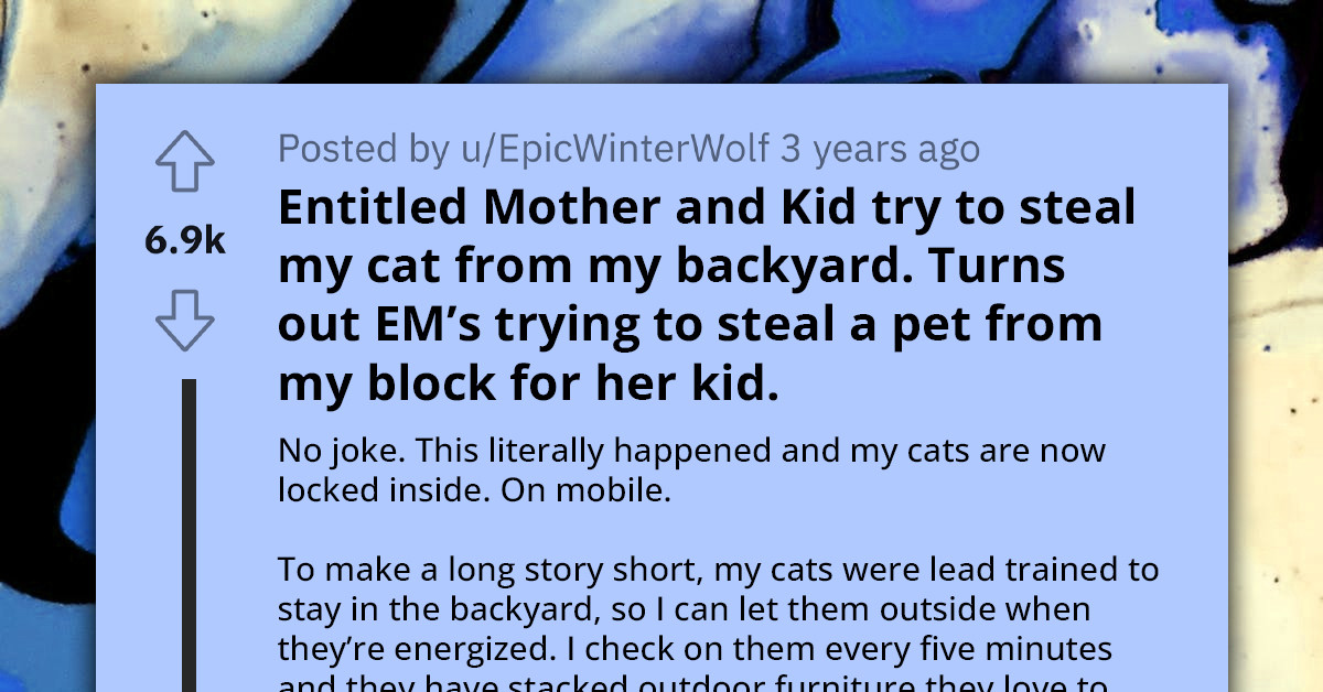 Entitled Mother And Child Attempt To Take Neighbor's Cat From The Backyard