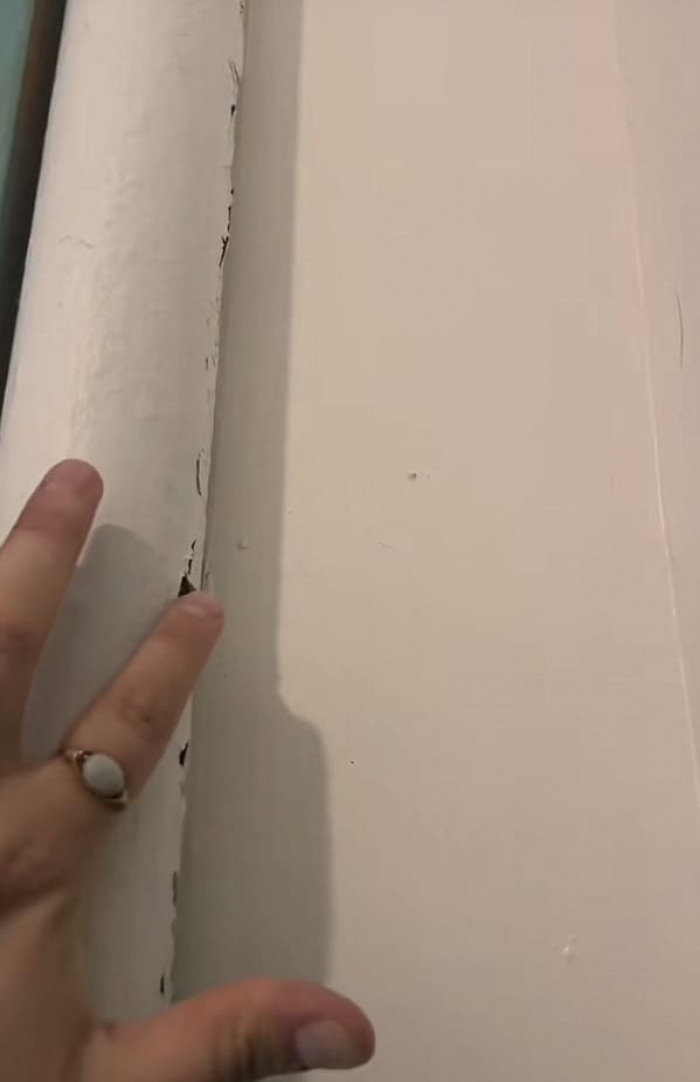 There is chipping paint on the pipes.