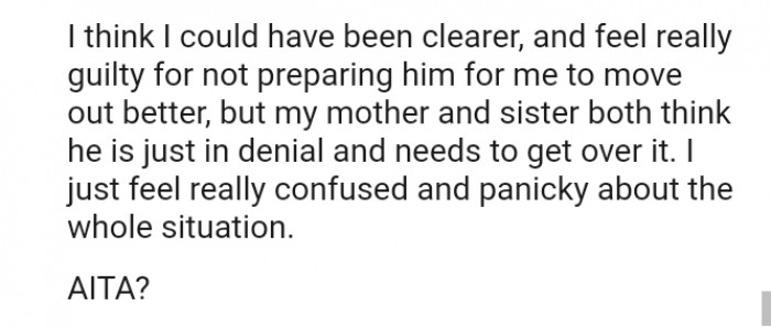 The OP just feels really confused and panicky