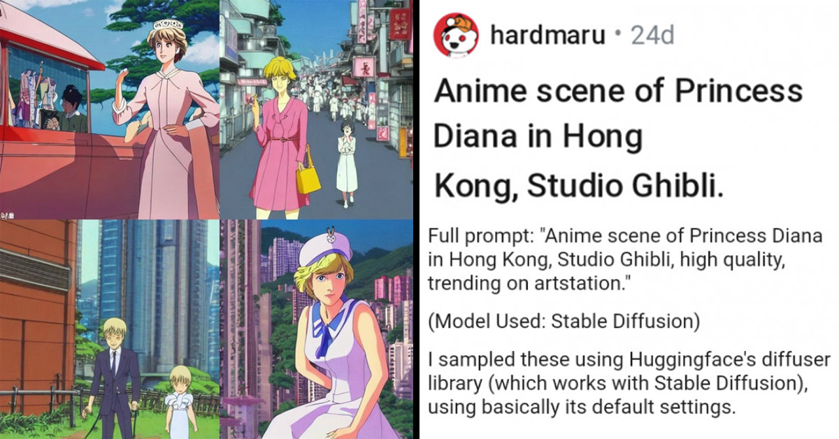Redditor Shares Anime Illustrations Of Princess Diana In Hong Kong