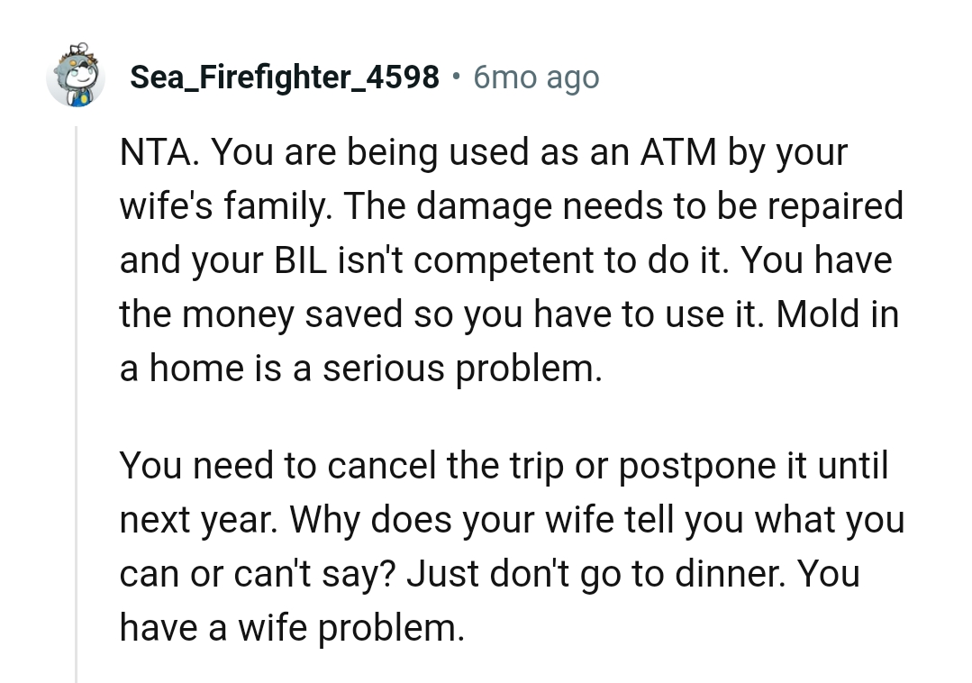 The damage needs to be repaired and BIL isn't competent enough