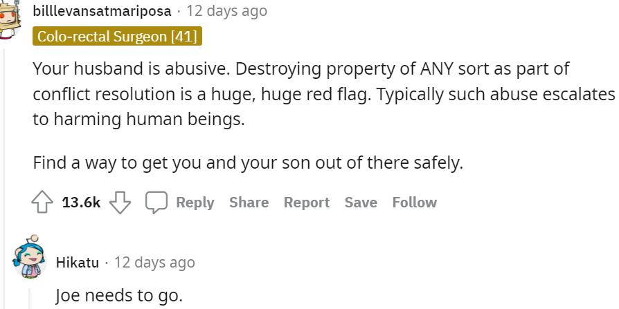 2. Your husband is abusive