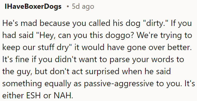 It's a situation where both parties could be at fault or neither.