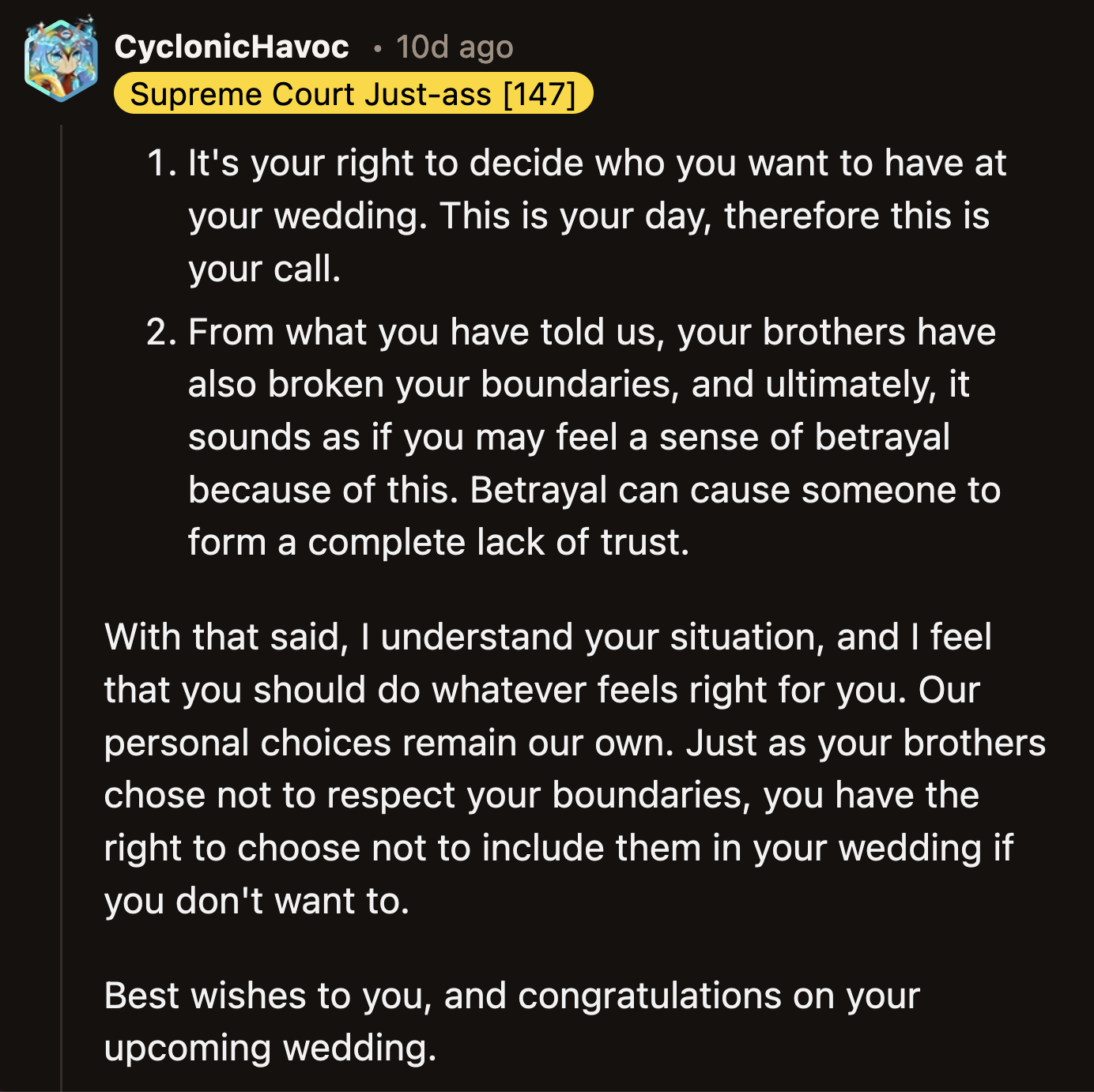Most Redditors supported OP's decision. Her brothers now know the consequences should they decide to ignore her boundaries again.