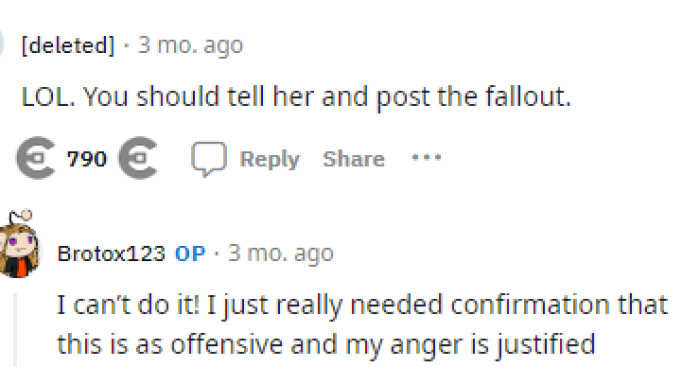 So many people are telling her just to inform her cousin that it's a ridiculous ask, but she said she can't do it.