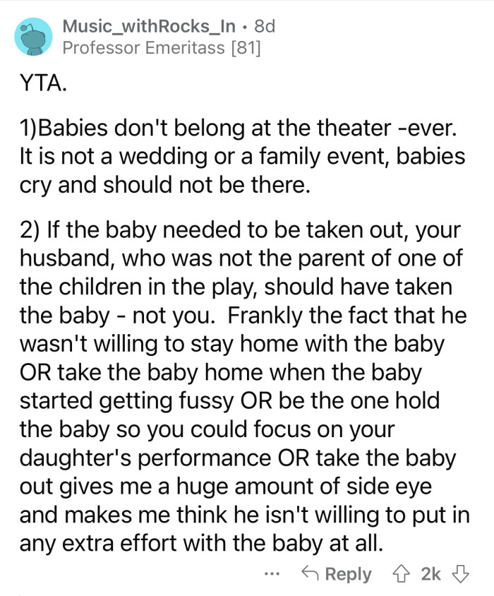 No one wants to hear a crying baby at a theater.