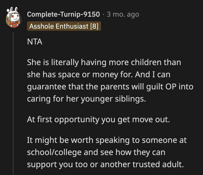 They are currently 8 people in a 3-bedroom flat. How will they live comfortably with a newborn baby?