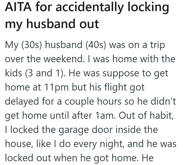 She locked up like every other night — just didn’t know her husband would be the one outside.