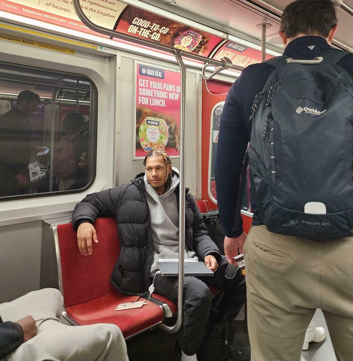 "Taking Up 3 Seats When People Are Standing On The Train"