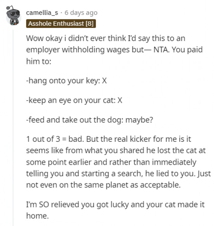 No room for lies in that situation.