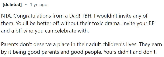 OP would be better off without their toxic drama