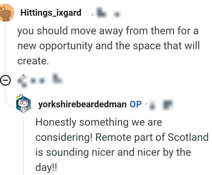 Moving away from them