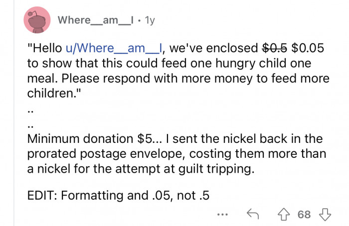 Guilt tripping can cost you money if you do it with the wrong person.