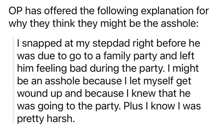 OP feels she might be the a-hole for the following reason: