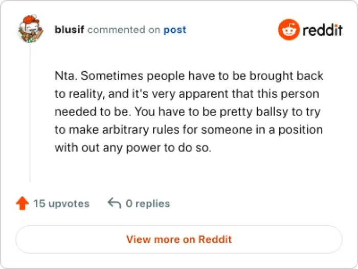 Reality slaps the mom's ex right in the face.