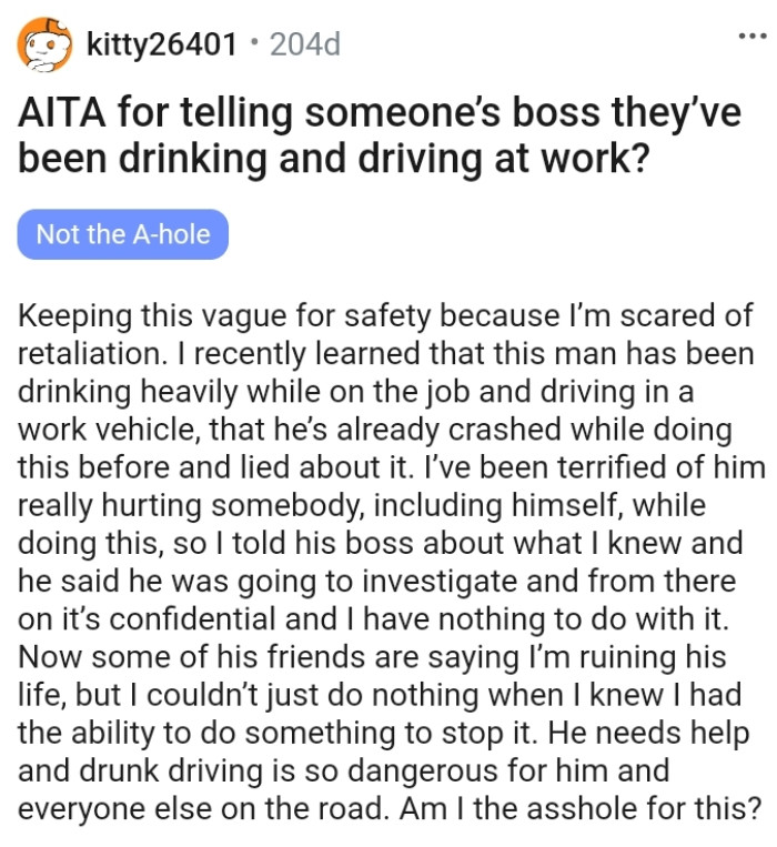 Here's the OP's story