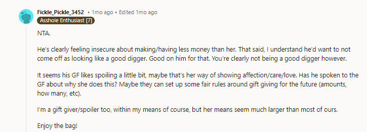 Maybe she gets joy in seeing the happiness in gift-giving.