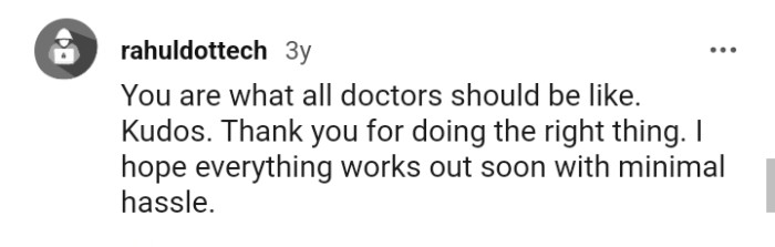 This Redditor thanks the OP for doing the right thing