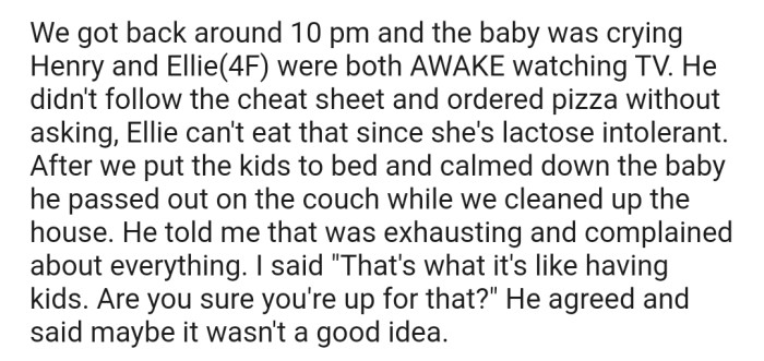 After failing a test with Nicole's kids, he decided to relax a bit about having children.